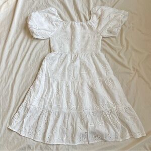 White Puff Sleeve Dress